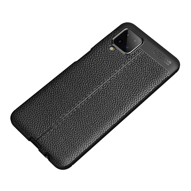 Coque Samsung Galaxy A12 Effet Cuir Litchi Double Line Coque Samsung Galaxy A12 Effet Cuir Litchi Double Line