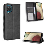 Flip Cover Samsung Galaxy A12 Effet Cuir Vintage Stylisé Flip Cover Samsung Galaxy A12 Effet Cuir Vintage Stylisé