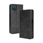 Flip Cover Samsung Galaxy A12 Effet Cuir Vintage Stylisé Flip Cover Samsung Galaxy A12 Effet Cuir Vintage Stylisé