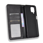 Flip Cover Samsung Galaxy A12 Effet Cuir Vintage Stylisé Flip Cover Samsung Galaxy A12 Effet Cuir Vintage Stylisé