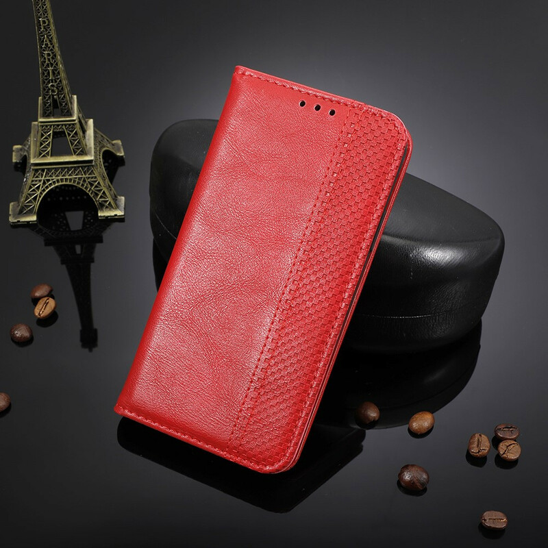 Flip Cover Samsung Galaxy A12 Effet Cuir Vintage Stylisé