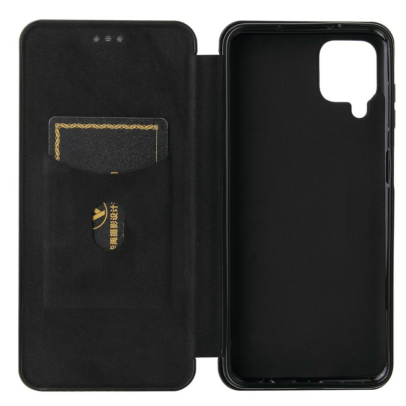 Flip Cover Samsung Galaxy A12 Fibre Carbone