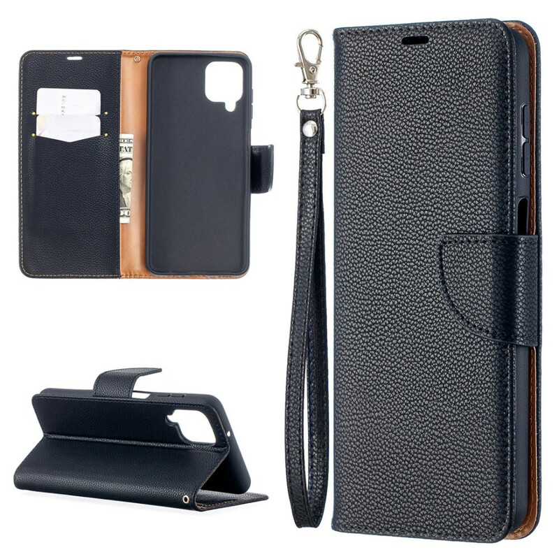 Housse Samsung Galaxy A12 Litchi Rabat Oblique Housse Samsung Galaxy A12 Litchi Rabat Oblique