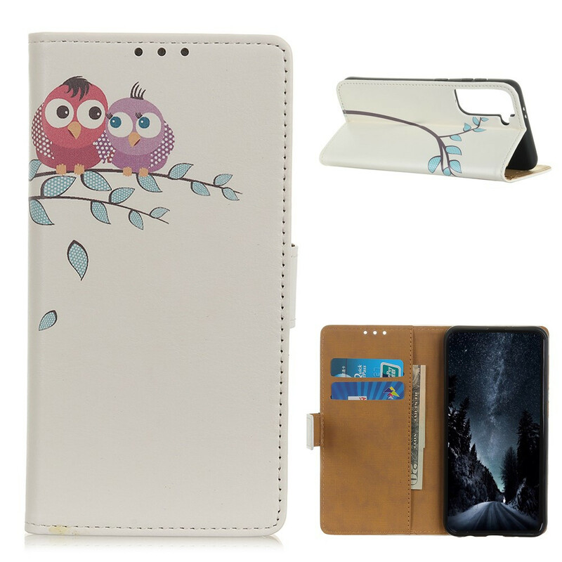 Housse Samsung Galaxy S21 5G Couple de Hiboux sur l'Arbre Housse Samsung Galaxy S21 5G Couple de Hiboux sur l'Arbre