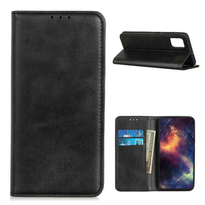 Flip Cover Samsung Galaxy A02s Cuir Fendu Élégance Flip Cover Samsung Galaxy A02s Cuir Fendu Élégance
