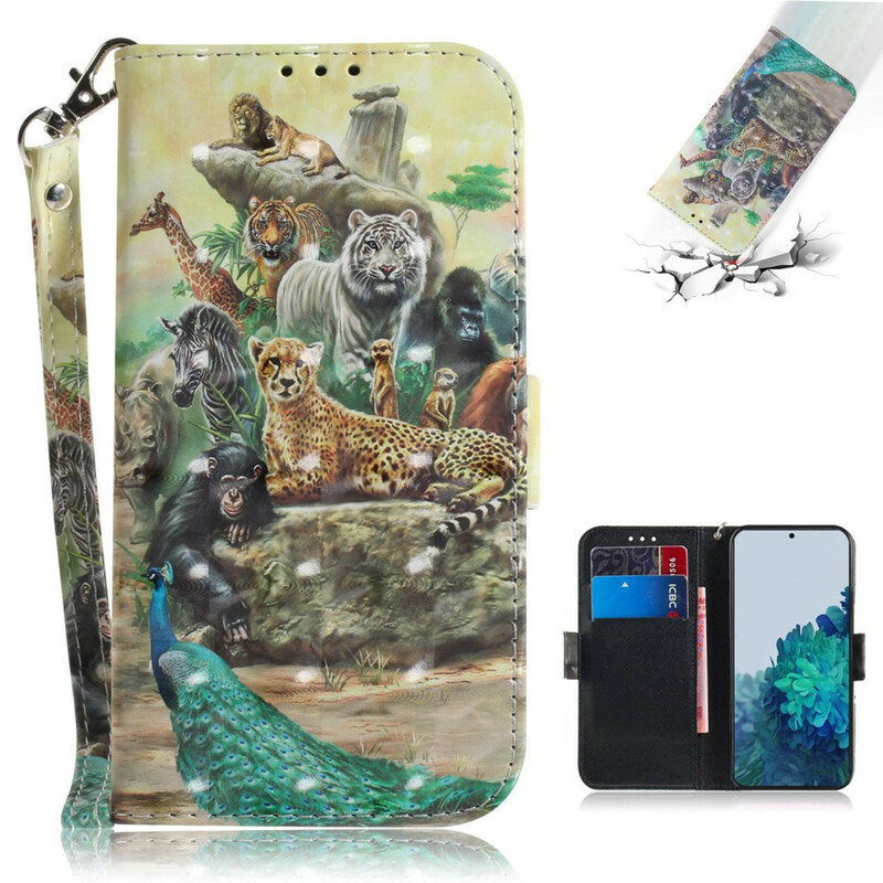 Housse Samsung Galaxy S21 5G Animaux Safari à Lanière Housse Samsung Galaxy S21 5G Animaux Safari à Lanière