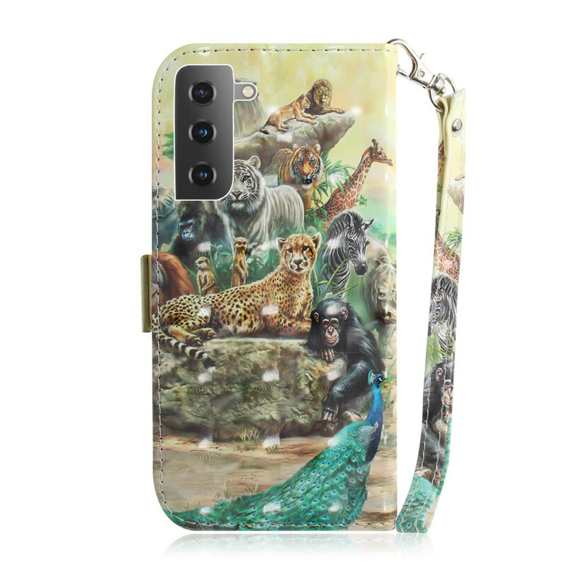 Housse Samsung Galaxy S21 5G Animaux Safari à Lanière Housse Samsung Galaxy S21 5G Animaux Safari à Lanière