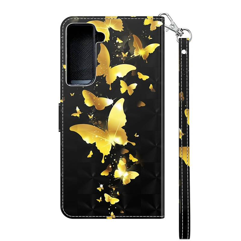 Housse Samsung Galaxy S21 5G Papillons Jaunes