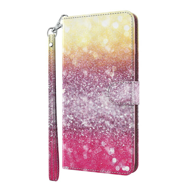 Housse Samsung Galaxy S21 5G Dégradé Paillettes Magenta