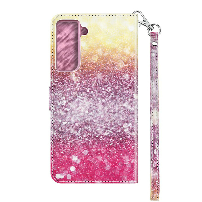 Housse Samsung Galaxy S21 5G Dégradé Paillettes Magenta Housse Samsung Galaxy S21 5G Dégradé Paillettes Magenta