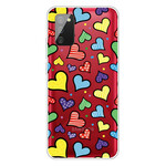 Coque Samsung Galaxy A02s Coeurs Multicolores