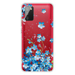 Coque Samsung Galaxy A02s Fleurs Bleues Coque Samsung Galaxy A02s Fleurs Bleues