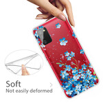 Coque Samsung Galaxy A02s Fleurs Bleues Coque Samsung Galaxy A02s Fleurs Bleues