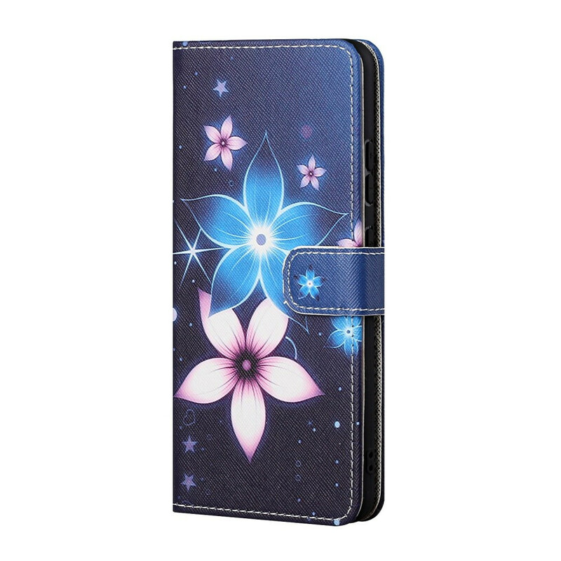 Housse Samsung Galaxy S21 5G Fleurs Lunaires à Lanière