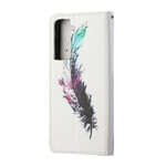 Housse Samsung Galaxy S21 5G Plume à Lanière Housse Samsung Galaxy S21 5G Plume à Lanière