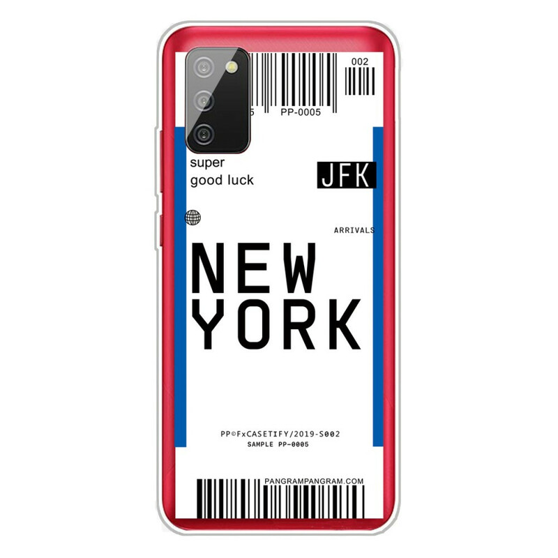 Coque Samsung Galaxy A02s Boarding Pass to New York