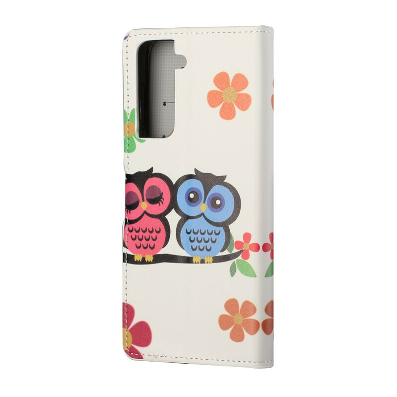 Housse Samsung Galaxy S21 5G Couple de Hiboux