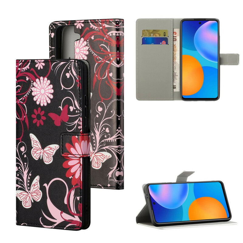 Housse Samsung Galaxy S21 5G Papillons et Fleurs Housse Samsung Galaxy S21 5G Papillons et Fleurs