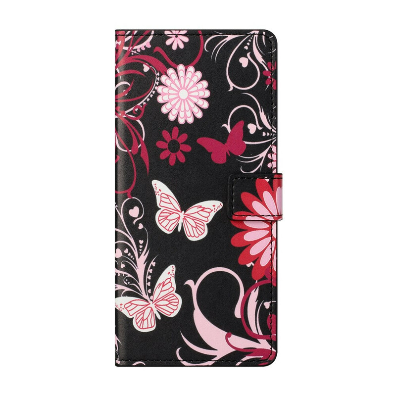 Housse Samsung Galaxy S21 5G Papillons et Fleurs