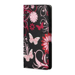 Housse Samsung Galaxy S21 5G Papillons et Fleurs