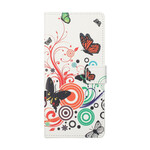 Housse Samsung Galaxy S21 5G Papillons et Fleurs