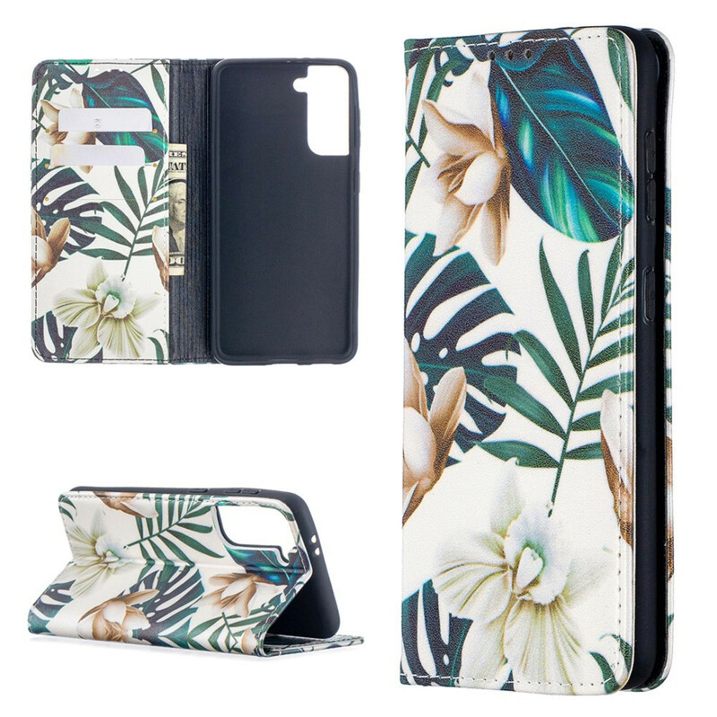 Flip Cover Samsung Galaxy S21 5G Feuilles Flip Cover Samsung Galaxy S21 5G Feuilles