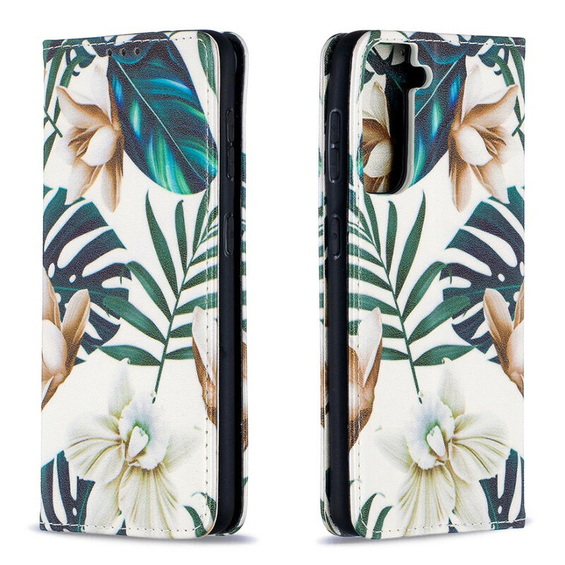 Flip Cover Samsung Galaxy S21 5G Feuilles Flip Cover Samsung Galaxy S21 5G Feuilles