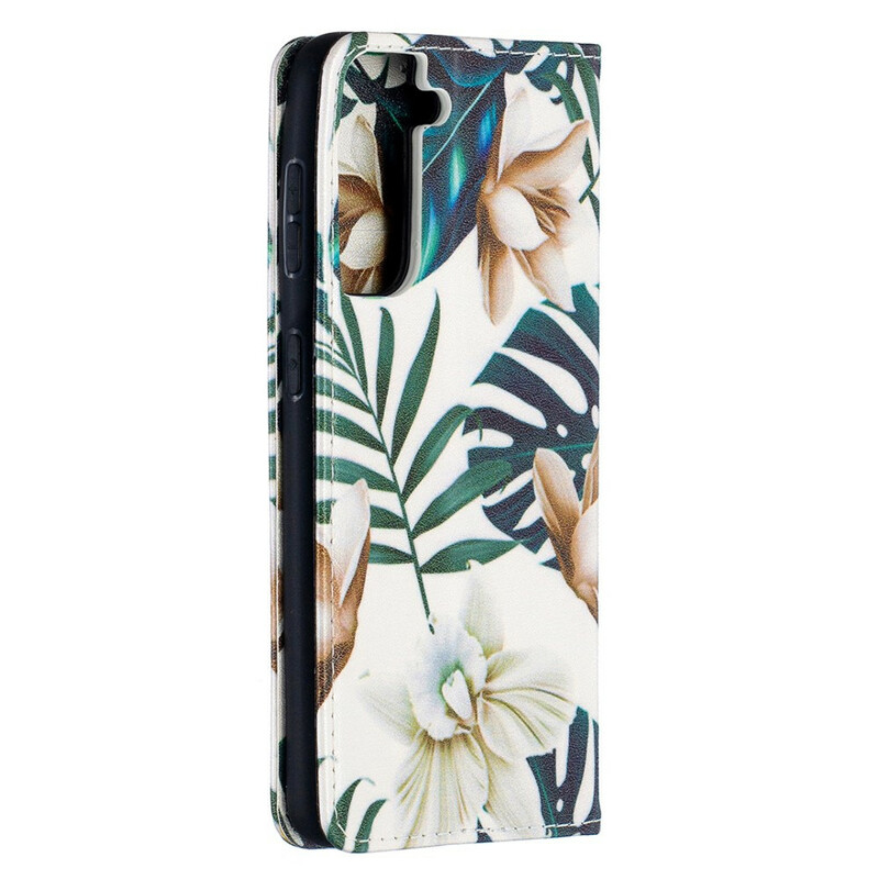 Flip Cover Samsung Galaxy S21 5G Feuilles Flip Cover Samsung Galaxy S21 5G Feuilles
