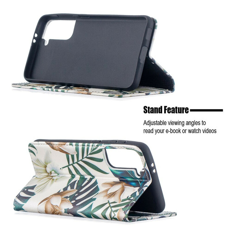 Flip Cover Samsung Galaxy S21 5G Feuilles Flip Cover Samsung Galaxy S21 5G Feuilles