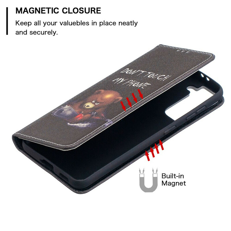 Flip Cover Samsung Galaxy S21 5G Ours Dangereux