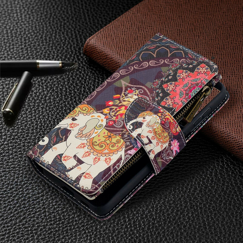 Housse Samsung Galaxy S21 5G Poche Zippée Éléphant Housse Samsung Galaxy S21 5G Poche Zippée Éléphant
