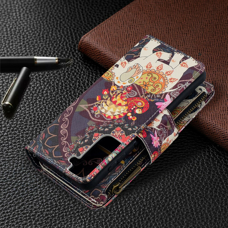 Housse Samsung Galaxy S21 5G Poche Zippée Éléphant Housse Samsung Galaxy S21 5G Poche Zippée Éléphant