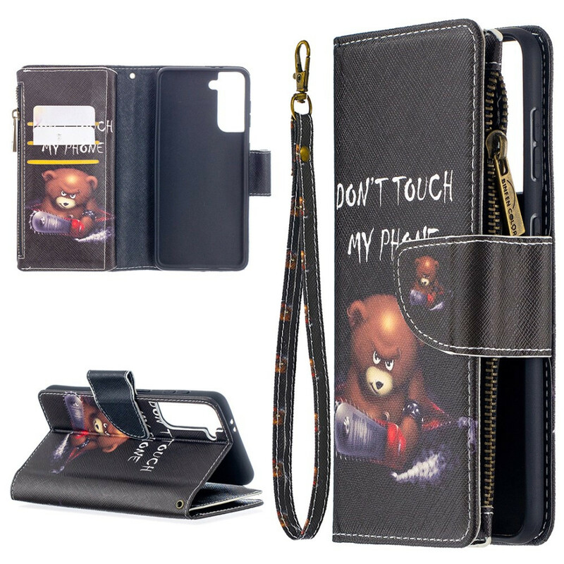 Housse Samsung Galaxy S21 5G Poche Zippée Ours Housse Samsung Galaxy S21 5G Poche Zippée Ours