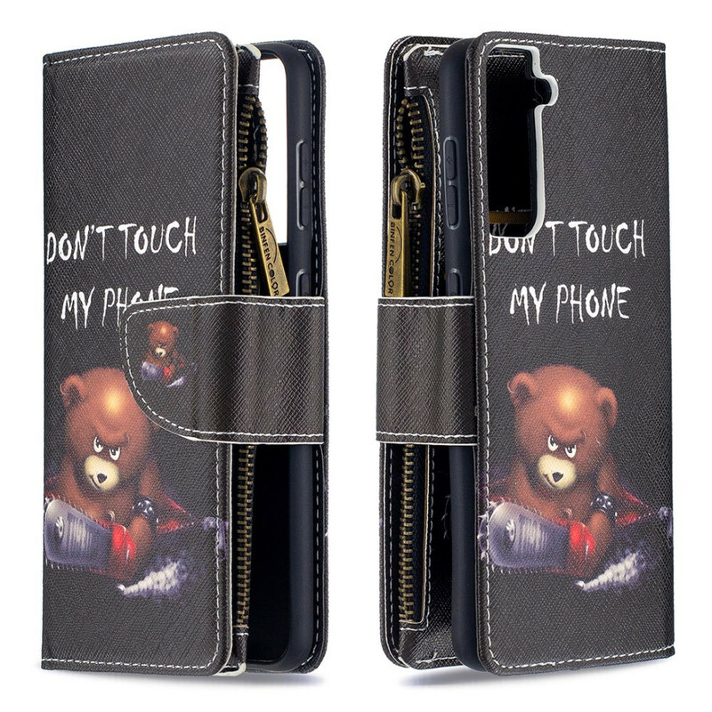 Housse Samsung Galaxy S21 5G Poche Zippée Ours Housse Samsung Galaxy S21 5G Poche Zippée Ours