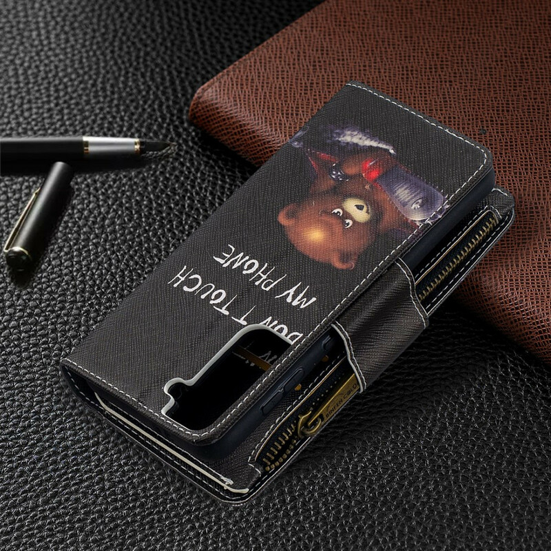Housse Samsung Galaxy S21 5G Poche Zippée Ours Housse Samsung Galaxy S21 5G Poche Zippée Ours