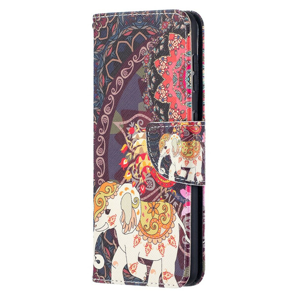 Housse Samsung Galaxy S21 5G Mandala Éléphants Ethniques