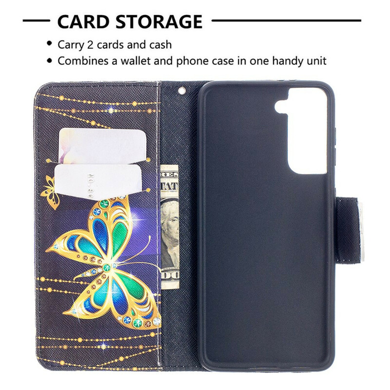 Housse Samsung Galaxy S221 5G Papillons Rois Housse Samsung Galaxy S221 5G Papillons Rois