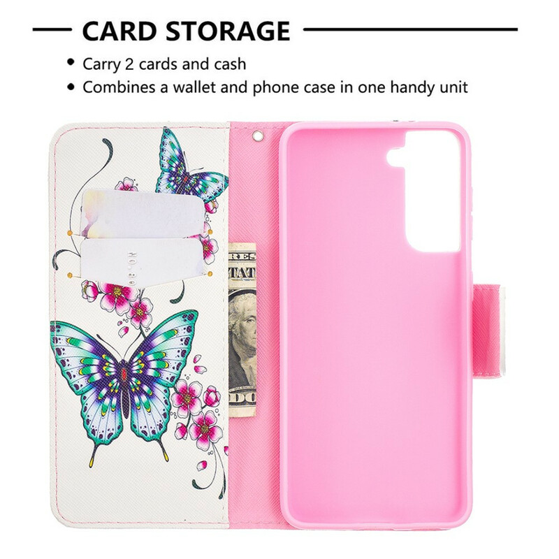 Housse Samsung Galaxy S21 5G Merveilleux Papillons Housse Samsung Galaxy S21 5G Merveilleux Papillons