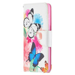 Housse Samsung Galaxy S21 5G Papillons et Fleurs Peints Housse Samsung Galaxy S21 5G Papillons et Fleurs Peints