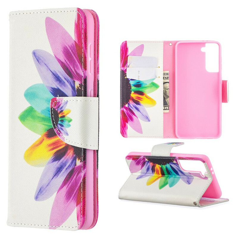 Housse Samsung Galaxy S21 5G Fleur Aquarelle