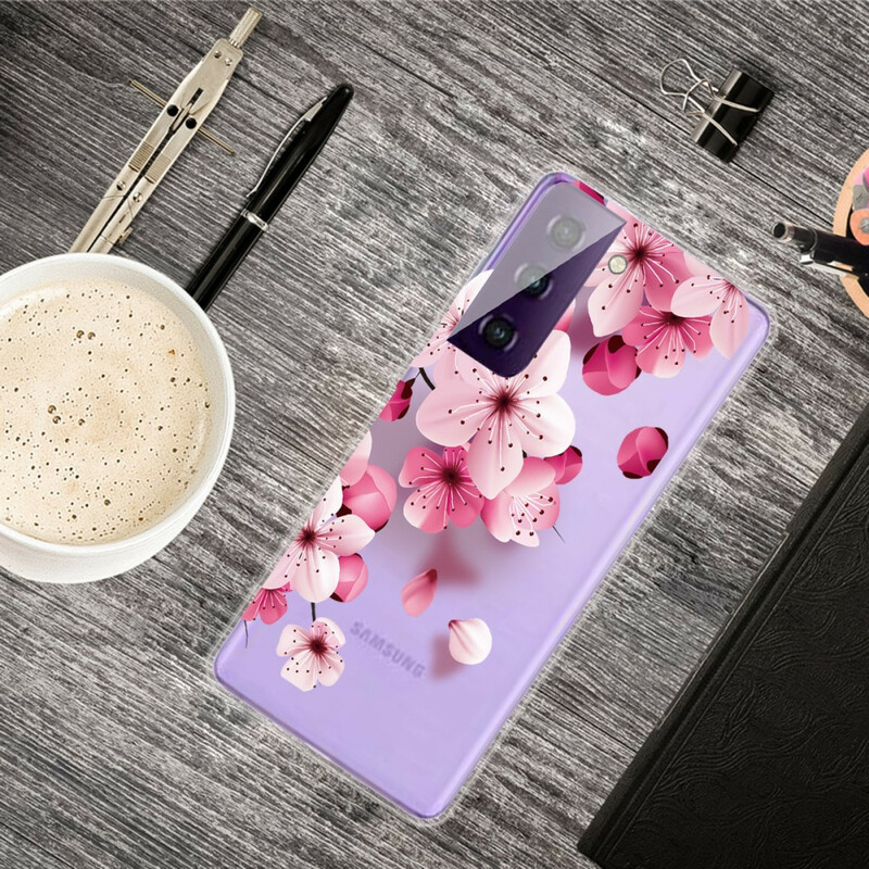 Coque Samsung Galaxy S21 5G Petites Fleurs Roses