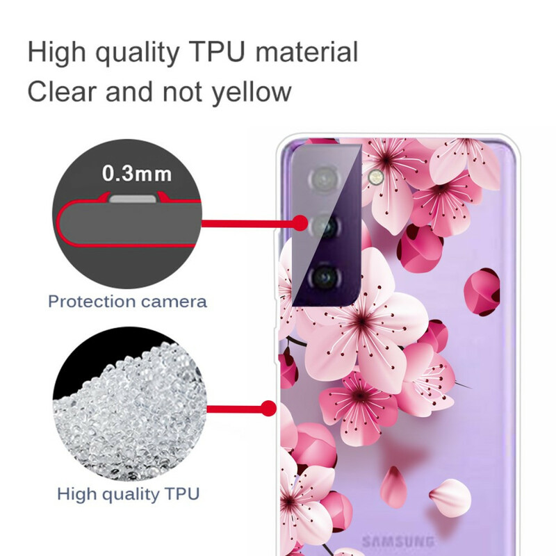 Coque Samsung Galaxy S24 Plus 5G Verre Trempé Fleurs Roses - Dealy