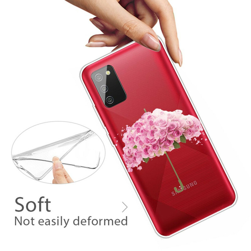 Coque Samsung Galaxy A02s Parapluie en Roses