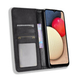 Flip Cover Samsung Galaxy A02s Effet Cuir Vintage Stylisé Flip Cover Samsung Galaxy A02s Effet Cuir Vintage Stylisé