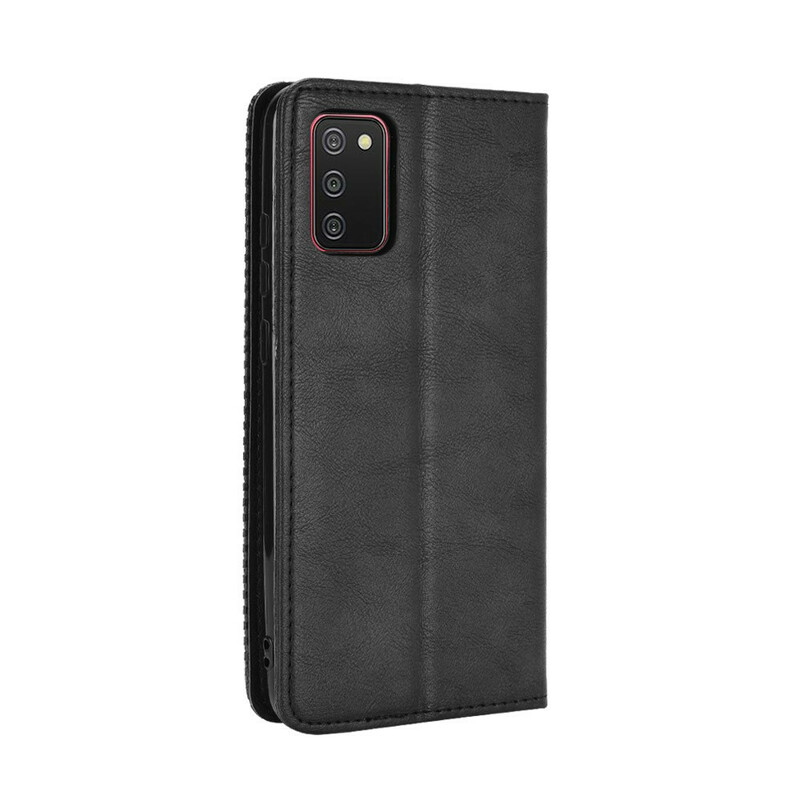 Flip Cover Samsung Galaxy A02s Effet Cuir Vintage Stylisé Flip Cover Samsung Galaxy A02s Effet Cuir Vintage Stylisé