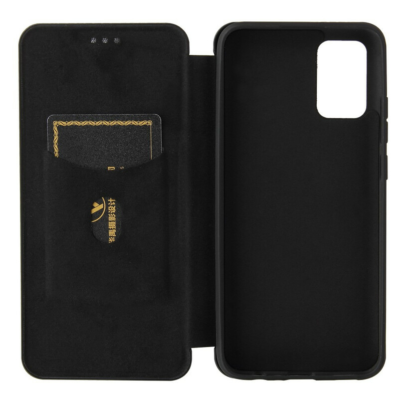 Flip Cover Samsung Galaxy A02s Fibre Carbone