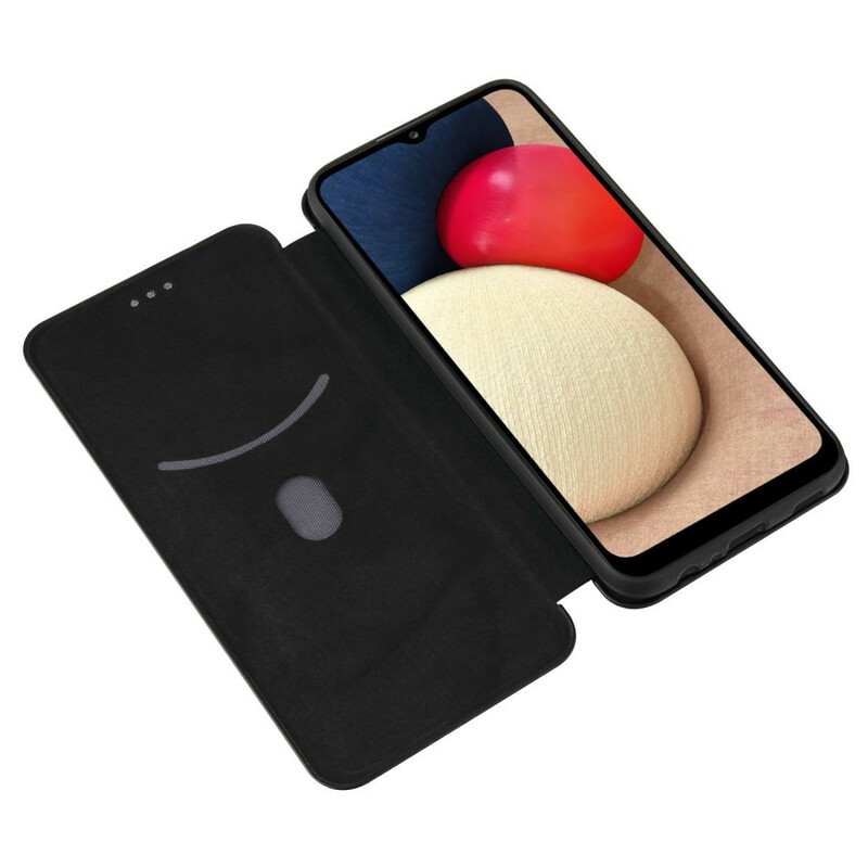 Flip Cover Samsung Galaxy A02s Fibre Carbone Flip Cover Samsung Galaxy A02s Fibre Carbone