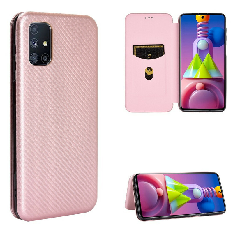 Flip Cover Samsung Galaxy M51 Fibre Carbone Flip Cover Samsung Galaxy M51 Fibre Carbone