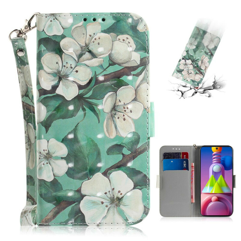 Housse Samsung Galaxy M51 Arbre en Fleurs à Lanière Housse Samsung Galaxy M51 Arbre en Fleurs à Lanière