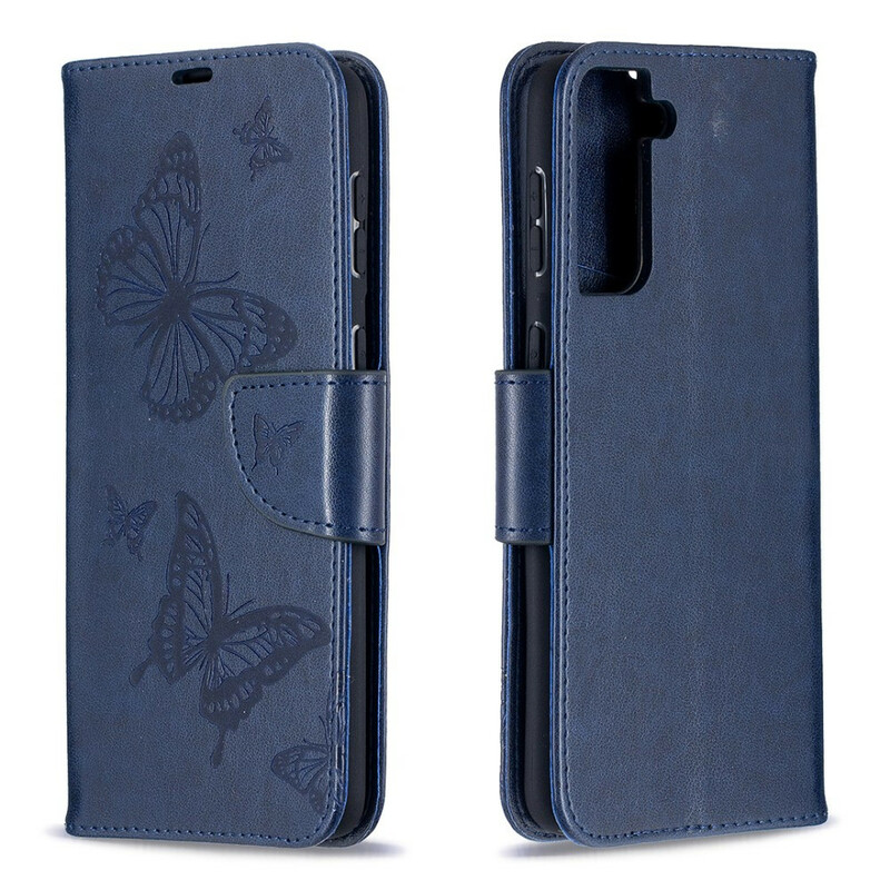 Housse Samsung Galaxy S21 Plus 5G Papillons et Rabat Oblique Housse Samsung Galaxy S21 Plus 5G Papillons et Rabat Oblique